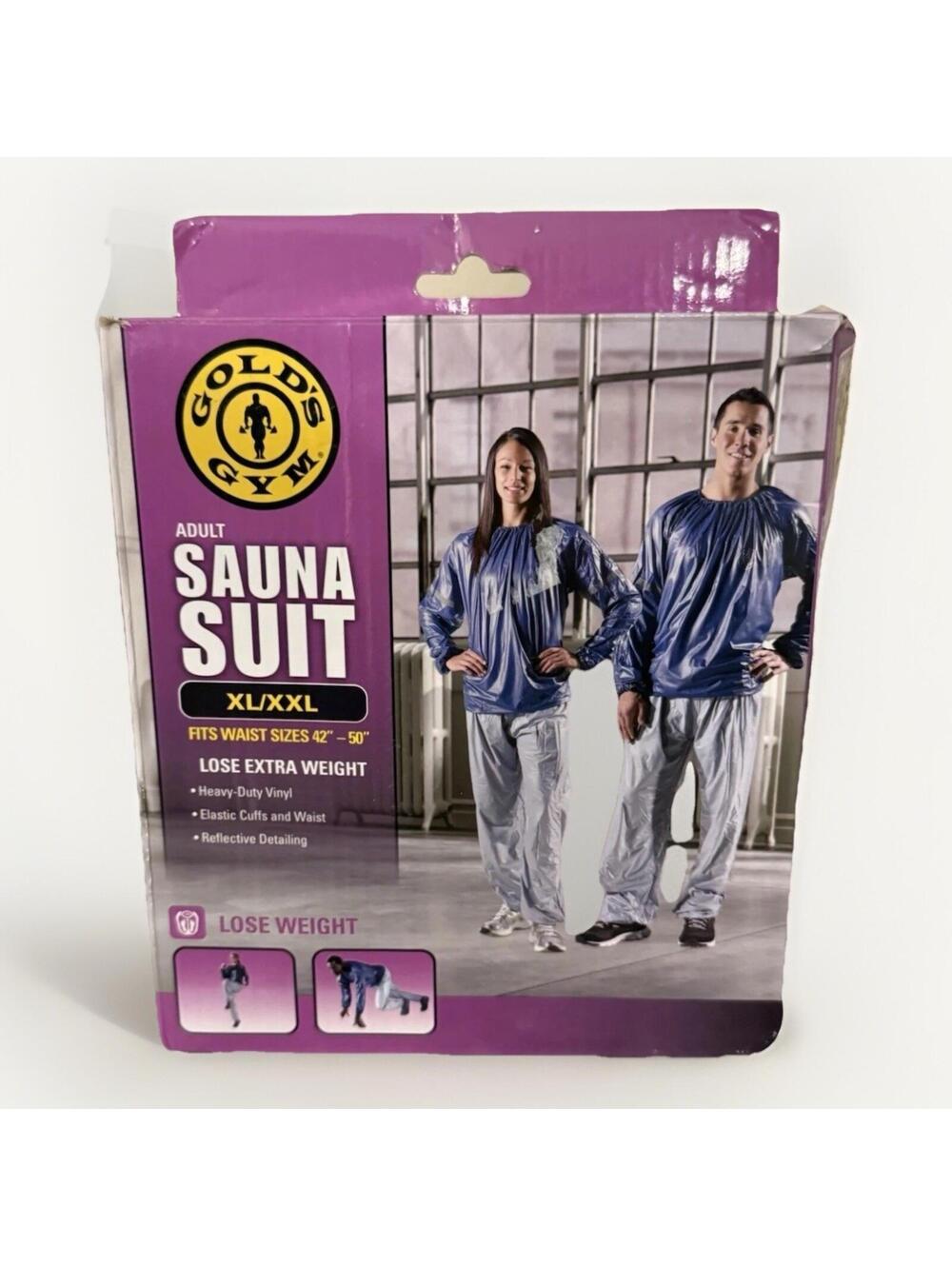 Gold's Gym PANTS ONLY Adult Sauna Suit Size XL/XXL Waist 42"-50" Unisex Gray